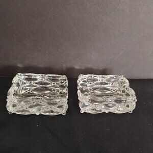 Heisey Glass Vintage Mini Ashtrays , Set of 2, Style # 1533